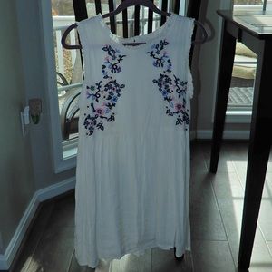 White dress with floral detailing